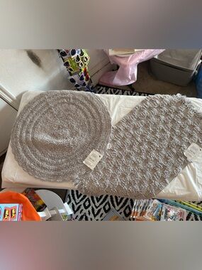 Home Collection Gray Textured Bath Mat Set